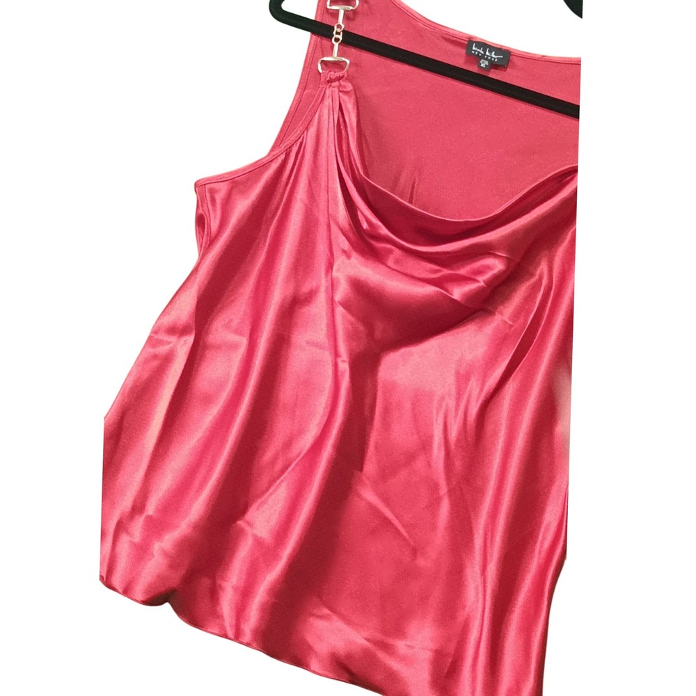 $85 NWT Nicole Miller New York XL Copper Sleeveless Tank Top Cowl Neck Hardware
